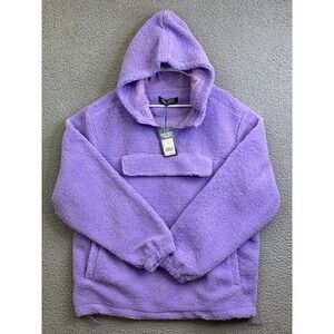 Ring Spun Mens Purple Fleece Hoodie Sz 2XL‎ Chest Pocket & Kangaroo Pocket